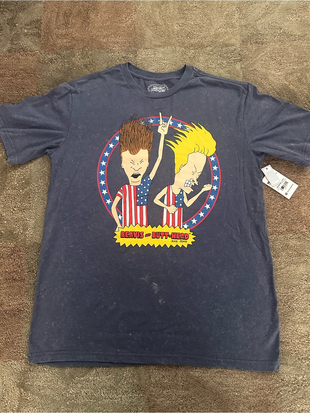 Beavis and Butt-Head Americana Graphic Short Sleeve Tee - Navy